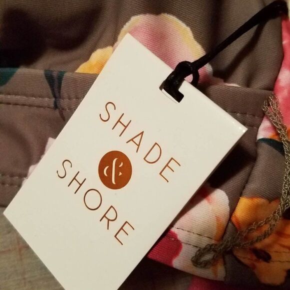 NWT Shade & Shore Taupe Floral Bikini size Medium - Picture 3 of 15